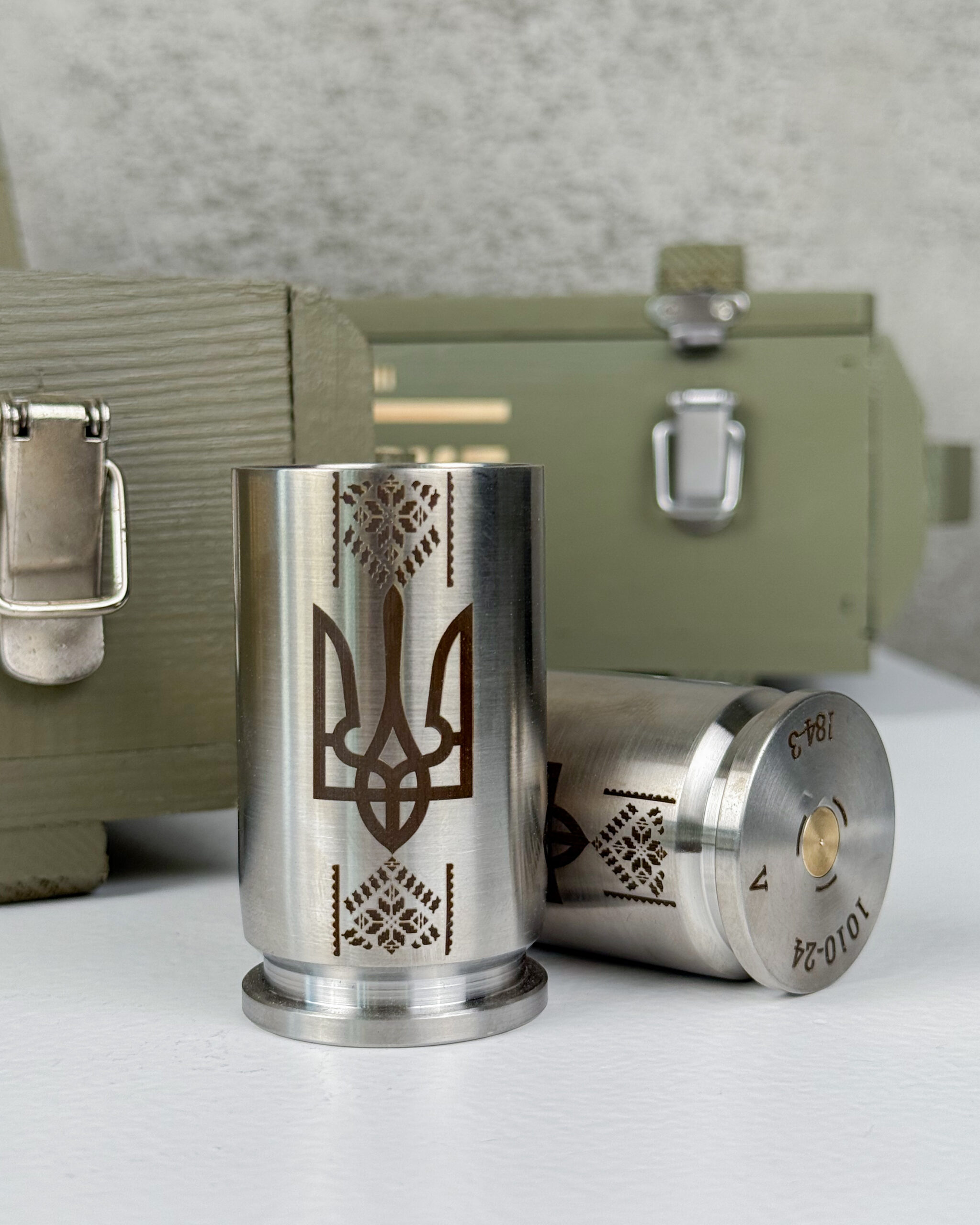 Подарунковий набір «БОЄКОМПЛЕКТ CLASIC» — 6 стопок ЧПУ в дерев’ному ящику