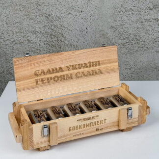 БОЄКОМПЛЕКТ EXCLUSIVE – 6 чарок-гільз у дерев’яному ящику